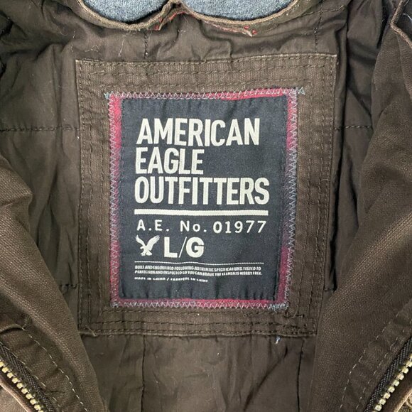 Vintage American Eagle Military Field Jacket Men's Large Fits like Medium Hooded - Picture 7 of 14